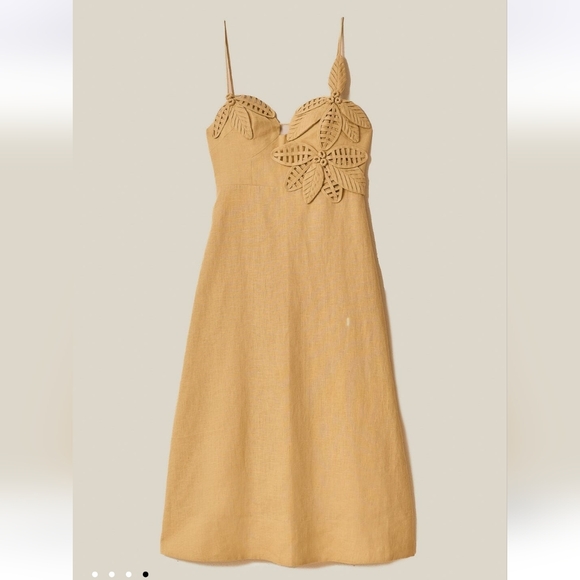 farm rio. sand 3d flower bodice midi dress. size s. NWT - Picture 5 of 15